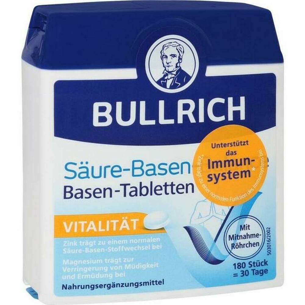 bullrich saure basen balance tabletten 180 st Zinc contributes to a normal acid-base metabolism.