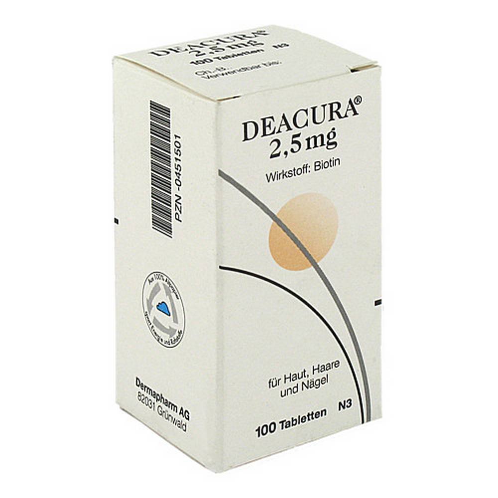 deacura 5 mg tabletten 100 st It is used to prevent and treat biotin deficiency.